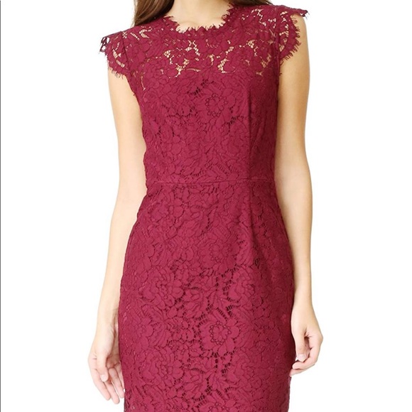 Delicate Lace, Fitted, Dress, in Red NWT Women’s Size Small - Picture 1 of 8